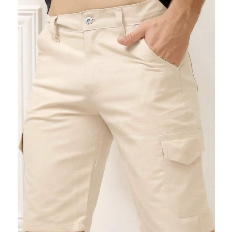 Fashion Modas Bermuda Twill Colored Jeans Premium Men's Various Colors 6 Pockets - Albaricoque - Ver 1