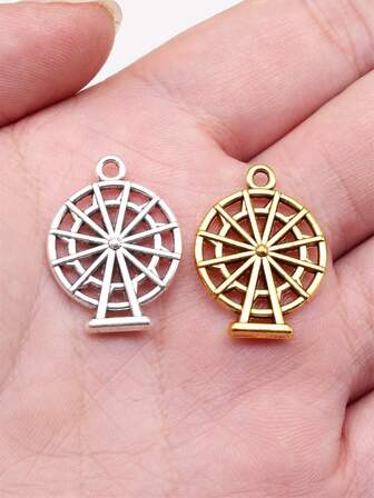 5pcs 24x18mm(0.94x0.71inch) Ferris Wheel Charms Pendant For DIY Jewelry Making Necklace Keychain Phone Chain Bracelet Making Accessories Handmade Craft Making Findings