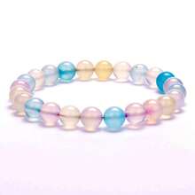 1pc 6mm, 8mm, 10mm Natural Stone Beaded Bracelet, Agate, Sparkling Stone, African Turquoise, Etc. Healing Stone Bracelet, Layerable Boho Style Fashion Jewelry For Women