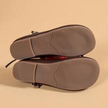 Elegant Women's Flat Shoes With Bowknot Metal Buckle Design, Ballet Mary Jane Flats, Suitable For Spring/Autumn Outdoor Travel And Party/Music Festival, Cute Fairy Princess Shoes - 咖啡棕 - 查看 6
