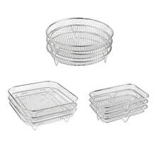 Three-Layer Air Fryer Baking Rack, Stainless Steel Cooling Rack, Thickened Dehydration Rack, Fruit And Vegetable Draining Rack, Detachable Barbecue Net - Multicolor - View 5