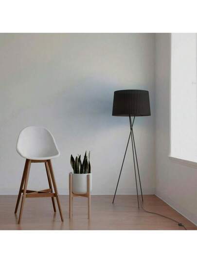 Alpinaluz London Tripod Vloer Lamp Moderne Nordic 60cm Round Zwart Textile Shade, E27, Height 168cm view 6