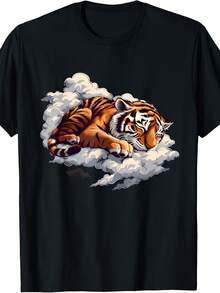 Tiger Sp Cute Tiger Sping Napping Cloud Tiger Lover T-Shirt - Style 30 - View 1