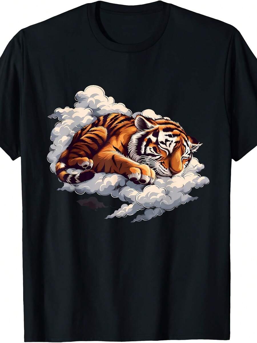 Tiger Sp Cute Tiger Sping Napping Cloud Tiger Lover T-Shirt - Style 30 - View 1