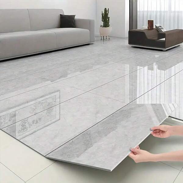 35 piezas Adhesivos de piso de estilo moderno imitación de azulejos, adhesivos de piso gruesos de PVC autoadhesivos, fáciles de despegar y pegar, adecuados para dormitorio, sala de estar, cocina, renovación y parches de piso de vivienda de alquiler, adhesivos de azulejos de mármol, adhesivos de piso impermeables para baño, adhesivos de pared impermeables, decoración de dormitorio, renovación de cocina, vinilo duradero.