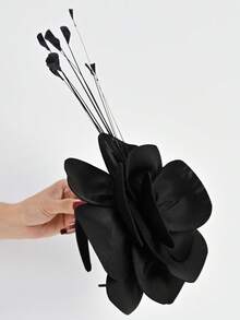 1pc Elegant, Romantic, Delicate 3D Flower & Feather Headband, Suitable For Parties, Festivals, Church Events, Convenient To Wear ,Hair Band ,Diadema ,Hair Hoop