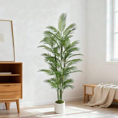 1 pièce Nouvel arbre de palmier artificiel de 85-190 cm avec pot en plastique, décoration de maison moderne, plante artificielle pour salon, jardin, mariage, décoration de Noël et Halloween, intérieur et extérieur
