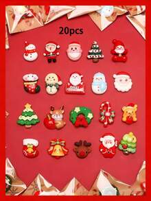 10/20/30 piezas Juego de imanes de nevera navideños, Imanes decorativos de nevera navideños, Adecuados para el hogar, la cocina, la oficina y las fiestas navideñas, Decoraciones magnéticas navideñas, Adecuados como decoraciones DIY y regalos de Navidad