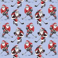 Hockey Santa Wrapping Paper Roll, Roll, Santa Playing Hockey With Snowy, Blue Holiday Wrap, Teens, Hockey Fans, Xmas Gifts, 17 Inchesx 16.4 Feet - Hockey Santa - View 9