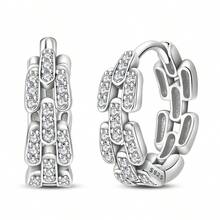 1 Pair S925 Sterling Silver Elegant Luxury Pink Bow Moon Zirconia Ladies Earrings Fit Banquet Party Wedding Birthday Gifts Women's Jewelry Valentine's Day