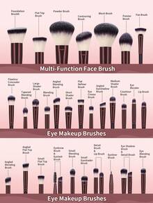 MAANGE Set de 13/25/26/30/31/33 piezas de brochas de maquillaje profesionales, incluye brochas para polvos, rubor, corrector, contorno, contorno de nariz, sombras de ojos, cejas, detalles, base, rostro y iluminador, para uso diario y viajes, accesorios de maquillaje, regalos para amigos