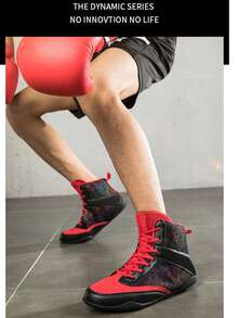 Unisex Non-Slip Boxing Shoes, Breathable Wrestling Shoes With Rubber Sole, Indoor Boxing Training Shoes For Men And Women - Red - View 1