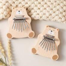 1pc Wooden Bear Squeeze Toy, Cute Children's Finger Puzzle Toy, Parent-Child Game, Christmas/Birthday Gift - Multicolor - View 3