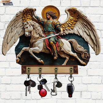 1 Juego, Perchero de Madera Multifuncional de Ángel de , 11.8 pulgadas X 9 pulgadas, con Cuatro Ganchos de Metal, Decoración de Pared, Decoración de Porche, Decoración de Habitación, Decoración de Villa, Decoración del Hogar para Todas las Estaciones, Plano 2D