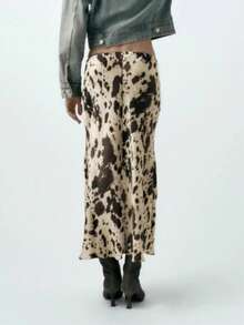 女士新款豹纹、奶牛纹A字裙，四季皆宜，适合秋冬季节 - 彩色 - 查看 6