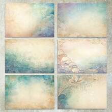 36 Sheets A5 Blue Jellyfish Scale Background Scrapbooking Paper, Suitable For Bullet Journals, Collages, Cards, Scrapbooks And Crafts