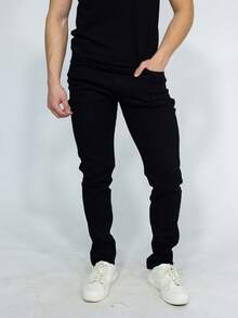 SAINT ELIAN Men's Slim Jeans With Elastane - Black - View 1