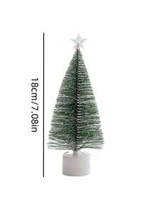 5pcs-Mini Christmas Light Tree, Multi-Color Artificial Desktop Small Miniature Pine Christmas Tree, Bottle Brush Christmas Tree, Suitable For Indoor Desktop Christmas Decoration, For Christmas Decoration, Desktop Mini Christmas Tree, Indoor Christmas Decoration, Green Frosted Straw Christmas Decoration Tree.