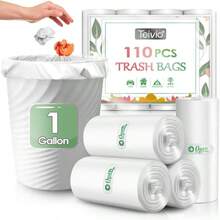 8 Gallon 330 Counts Strong Trash Bags Garbage Bags By Teivio, Bathroom Trash Can Bin Liners, Plastic Bags For Home Office Kitchen, Clear - Cà phê nâu - Xem 1