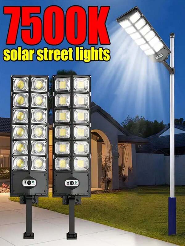 Outdoor Solar Wall Light With Built-In Motion Sensor, 360/504 High-Brightness LED Night Light For Security & Decoration - Solar Street Light With Remote Control For Commercial Lighting, Camping Emergency Use, 3*1500mAh Battery, Waterproof Dustproof, 3 Lighting Modes, Ideal For Garden, Patio, Parking Lot, Christmas, Halloween, Thanksgiving