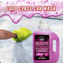 500ml Concentrated Foaming Car Wash Liquid, Pink Foam Formula, High Foam, Suitable For Black & White Car Paint, Water Wax Protection, Mirror-Like Finish, Compatible With Foam Gun & Bucket Washing, All-In-One Car Care Solution