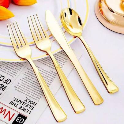 3 pièces Set de fourchette et cuillère de style de luxe, vaisselle de table occidentale haut de gamme