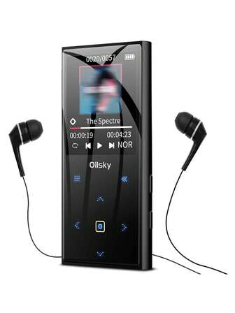 64GB MP3 Player, Bluetooth 5.0, Portable Digital Lossless Music With FM Radio, Built-In Speakers, Touch Button, Voice Recorder, Lightweight For Sports, Up To 128GB