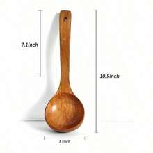 Wooden Kitchen Utensils Set, Wooden Spoons Natural Spurtle Set For Non-Stick Pan Kitchen Tool Ladle And Wok Spatulas Wooden Ladle. Long Handle Ladle Utensils For Soup.Handmade For Kitchen Cookware Camping Picnic(Ladle), Family Dinner Supplies, Christmas Party Supplies - 棕色 - 查看 12
