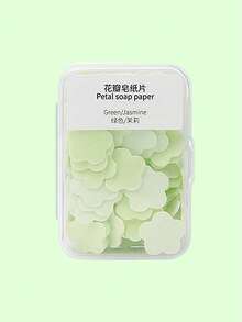 1 Pack Portable Disposable Petal Soap Papers, Mini Antibacterial Scented Soap Sheets, 4 Plant-Derived Fragrances, Rich Lather For Convenient Cleansing
