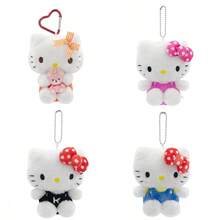 正品 Sanrio Hello Kitty 坐姿波尔卡圆点钥匙扣和朋友吊饰 - 彩色 - 查看 1