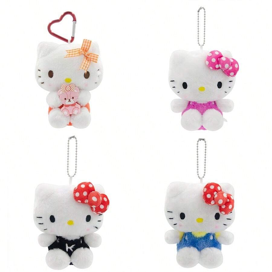 正品 Sanrio Hello Kitty 坐姿波尔卡圆点钥匙扣和朋友吊饰 - 彩色 - 查看 1