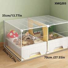 Small Animal Cage With Litter Box, Drawer Style, Indoor Free Space Partition, Small Pet Fence - Multicolor - View 4