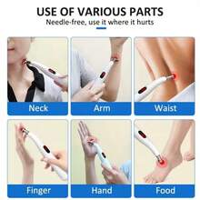 All-In-One Electronic Acupuncture Pen For Muscle Relaxation - Ergonomic Design, 9 Adjustable Levels, Pulse Massager With Multiple Massage Heads, Digital Display, Rechargeable Lithium Battery USB Portable Device For Hands, Legs, Neck And Back - White - View 8