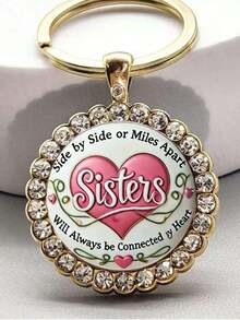 Valentine's Day Sister Keychain - A Is God's Way Of Ensuring We Are Never Alone. Keychain Accessory, Christmas Birthday Gift For Sisters - Multicolor - View 13