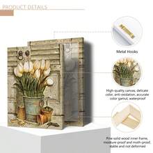 3pcs/Set European Vintage Plant Flower Potted Posters And Prints Botanical Garden Oil Paintings Retro Wall Art Paintings Suitable For Home Decoration, Room Decoration, Bedroom Decoration, Living Room Decoration, Bathroom Decoration, Wall Decoration, Optional Wall Art With Frame