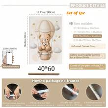 Children's Room Wall Sticker Poster, Beige Teddy Bear, Moon, Hot Air Balloon And Star Pattern, Suitable For Decorating Children's Room, Applicable To Children's Room, Nursery, Boys And Girls Party Bedroom Background, Kindergarten Classroom Decoration, Waterproof. Can Be Used As Headboard Decoration Wallpaper, Party Decoration Gift. - Multicolor - View 32