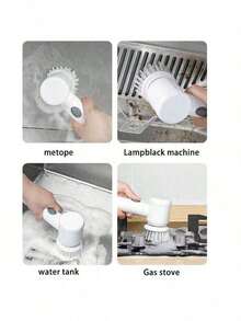 1 Bathroom Kitchen Multifunctional Cleaning Brush Set, 6 Detachable And Replaceable Brush Heads, Used For Cleaning Tiles, Floors, And Bathtubs - Household Cleaning Tool - Multicolor - View 6