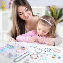 Naler Cuentas para Pulseras Niñas Kit de 400 Accesorios Bricolaje Abalorios de Colores para Hacer Collares Manualidades Niñas (6-10mm) - 2200 piezas - Ver 2
