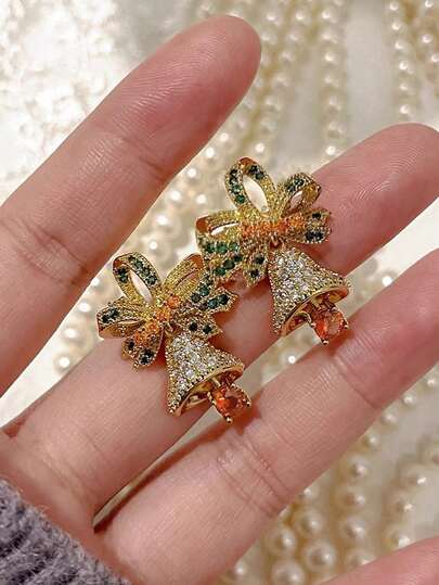 1 Paar wunderschöne Ohrringe mit kubischem Zirkonia-Anhänger für Frauen als Weihnachtsgeschenk oder Partyaccessoire