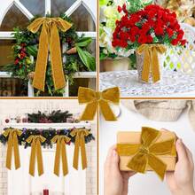 2 Rolls 1.5 Inch 1.5 Yards (3yards Total) Velvet Ribbon Frayed Edge Silk Velvet Ribbon Raw Edge Christmas Ribbon For Holiday Wreath Bow Decorations Gift Wrapping