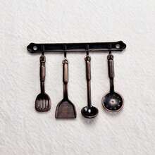 4sets 1:12 Dollhouse Accessories Miniature Kitchen Cooking Utensils Set, Pots, Pans, Spoons