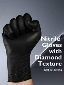 20 piezas Guantes de nitrilo desechables, con textura de diamante para un agarre mejorado, doble y protección reforzada, multiusos para cocina, herramientas y cuidado personal