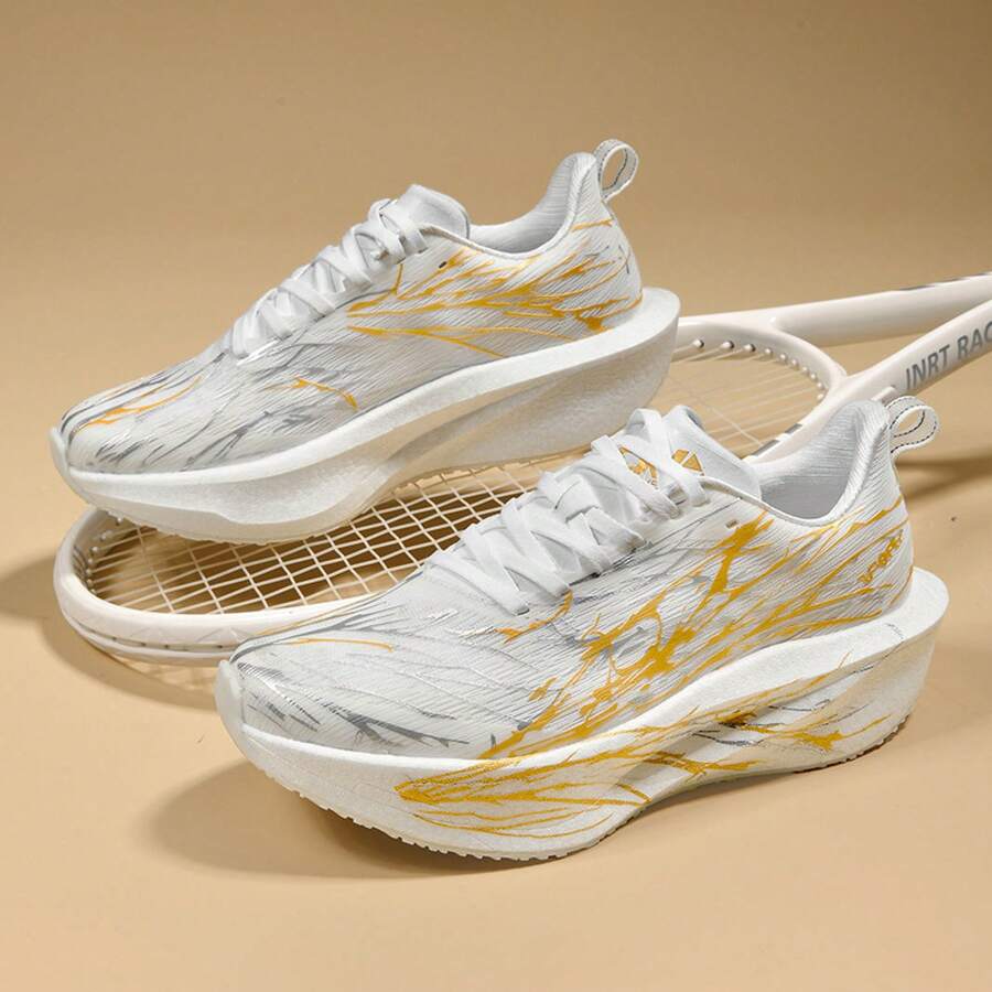 Carbon Plate Running Shoes Lightweight Cushioning Marathon Wear-Resistant Casual Sports Shoes Unisex Couple Shoes - Platinum - View 1