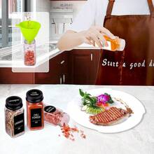 48 Glass Spice Jars (24 Jars, 24 Lids), Glass Spice Jars With 408 Labels, 4-Ounce Square Empty Spice Jars With Black Metal Lids - Including Shaker Lids, Funnel, Brush, And Markers, Cooking Tools, Seasoning Tools, Family Dinner Supplies, Christmas Party Supplies - 黑色 - 查看 4