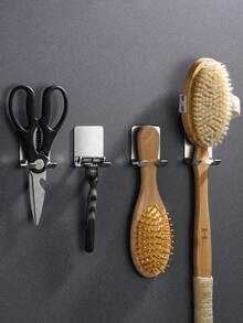 1 szt. uchwyt na maszynkę do golenia ze stali nierdzewnej bez wiertła, samoprzylepny, stojak do przechowywania maszynek do golenia