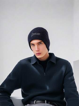 Couple's Simple Fashion Knitted Hat, Windproof Ear Protection, Thick Warm Casual Versatile