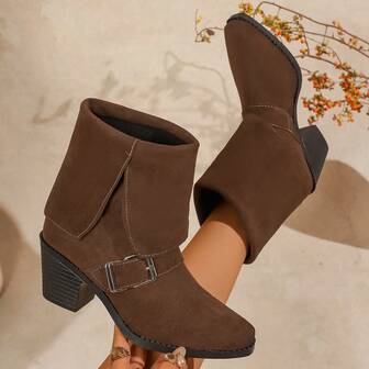 2-Way Wear Retro Maillard Boots For Women, British Style Fashionable Ankle Boots, Versatile