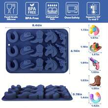 Cowboy Chocolate Molds,Cowboy Hat Boot Horse Saddle Shape Silicone Candy Molds Western Themed Party Baking Moulds Jello Ice Cube Candle Mold For Cupcake Cakesicle Decorations - Multicolor - View 2