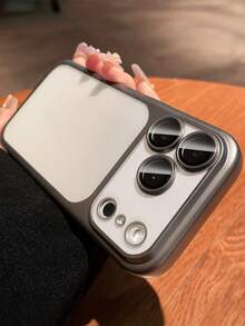 1 件装极简冰感透明磨砂电镀相机保护壳适用于 17 Pro Max Plus 透明带镜头膜 - 灰色 - 查看 3