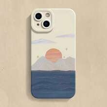 Ocean Mountains Desert Sunset Scenery Phone Case 16 Pro 15 14 13 12 11 XS X XR 8 Plus 16e 13 12 Soft Cover